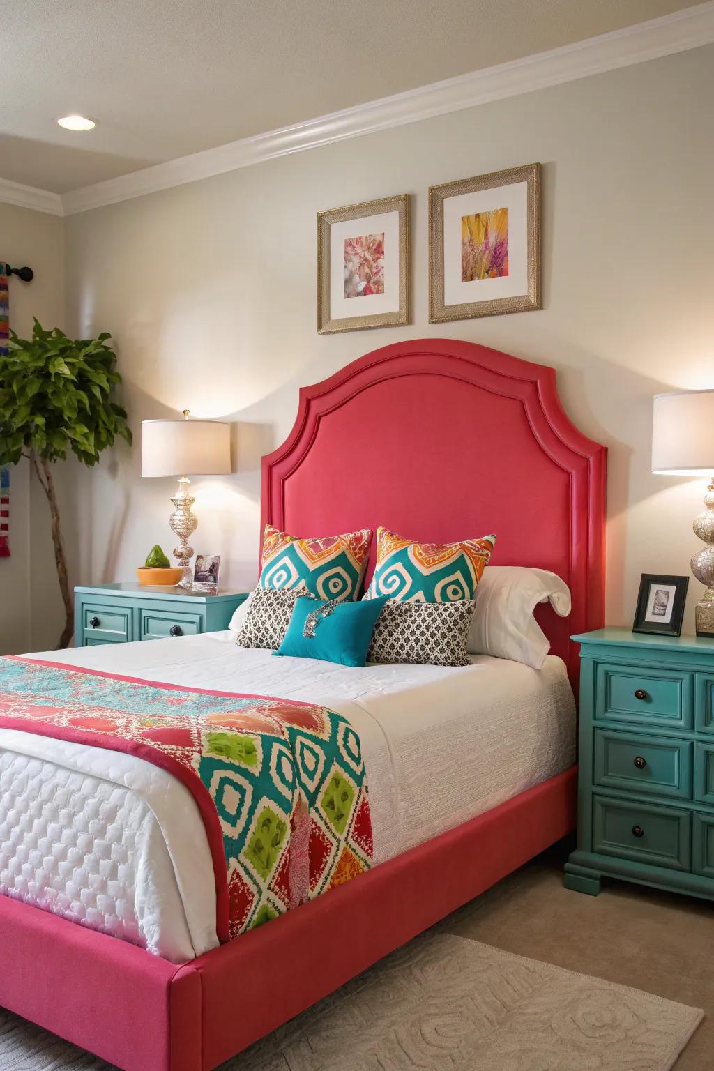 Bold colors can instantly transform your headboard and space.