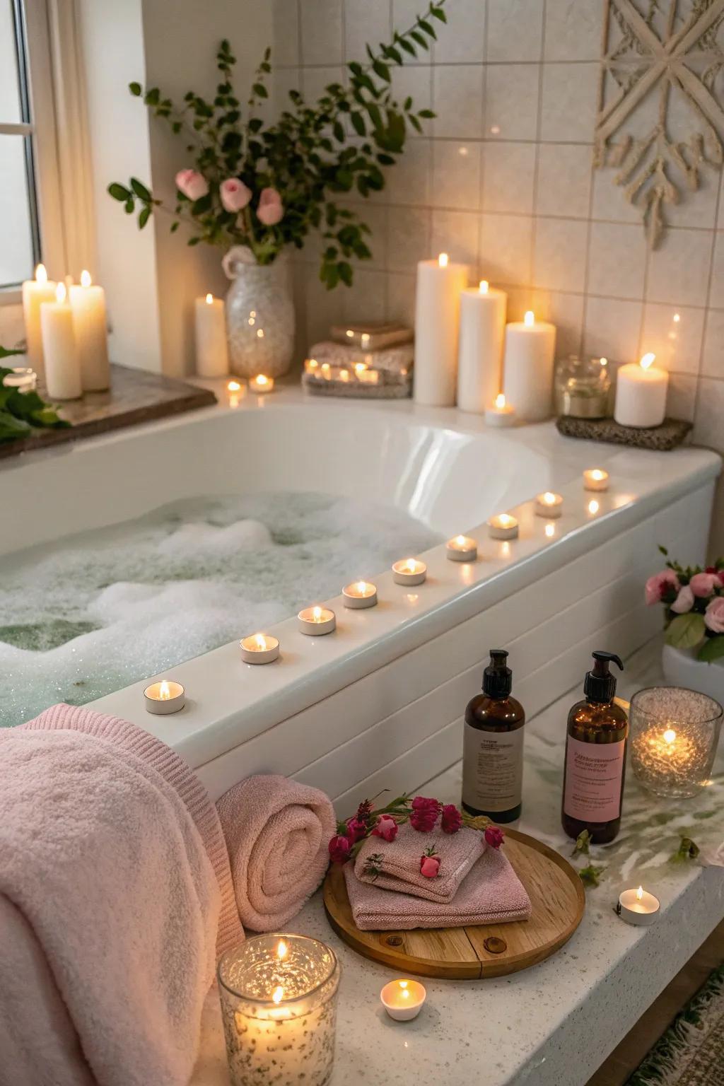 A serene spa day setup in the comfort of your home.