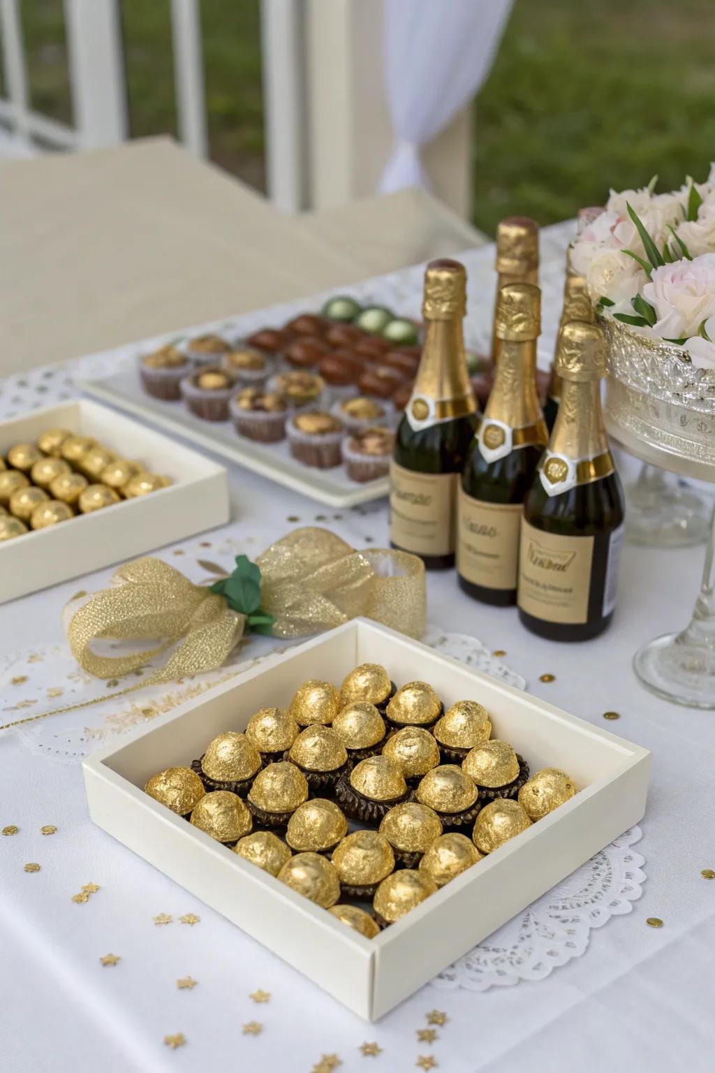 Elegant take-home gifts for wedding guests.