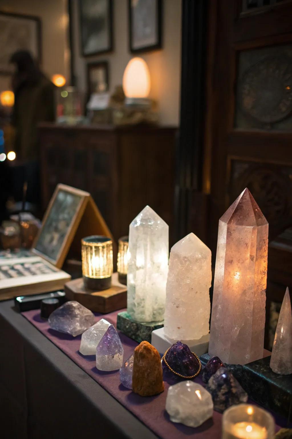 Crystals adding sparkle and flair to the lair.