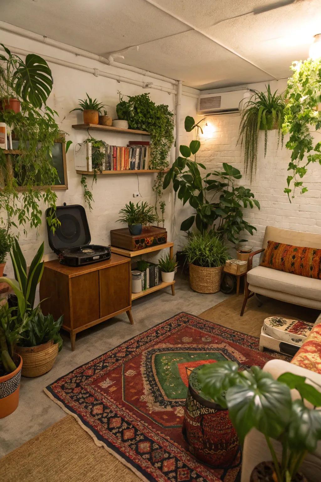 Houseplants add a refreshing touch of nature.