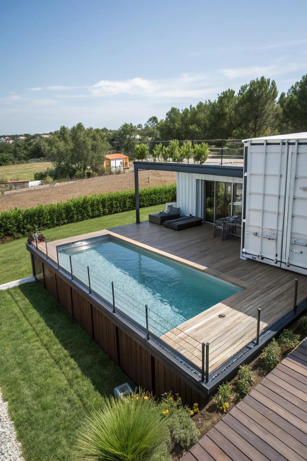 Think outside the box with a shipping container deck.