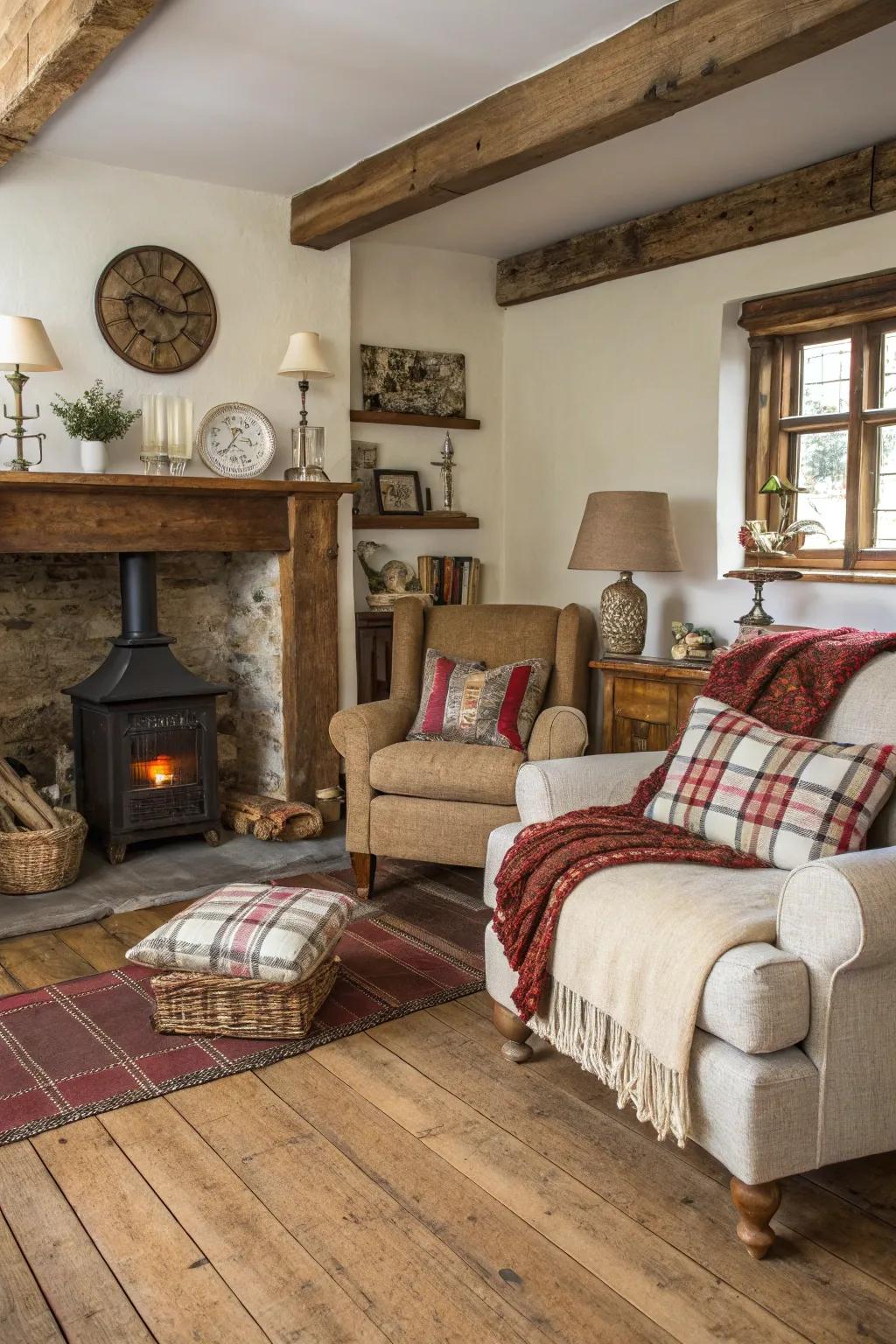 Reclaimed wood floors infuse spaces with history and character.