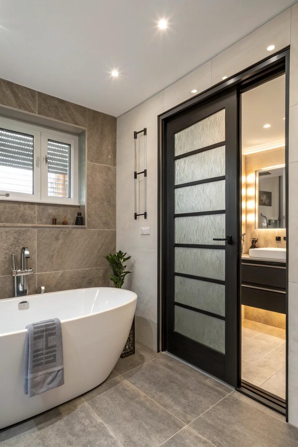 Clean lines and modern materials define contemporary bathroom design.