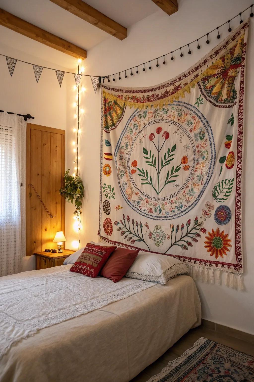 Add a personal touch with DIY tapestry artistry.