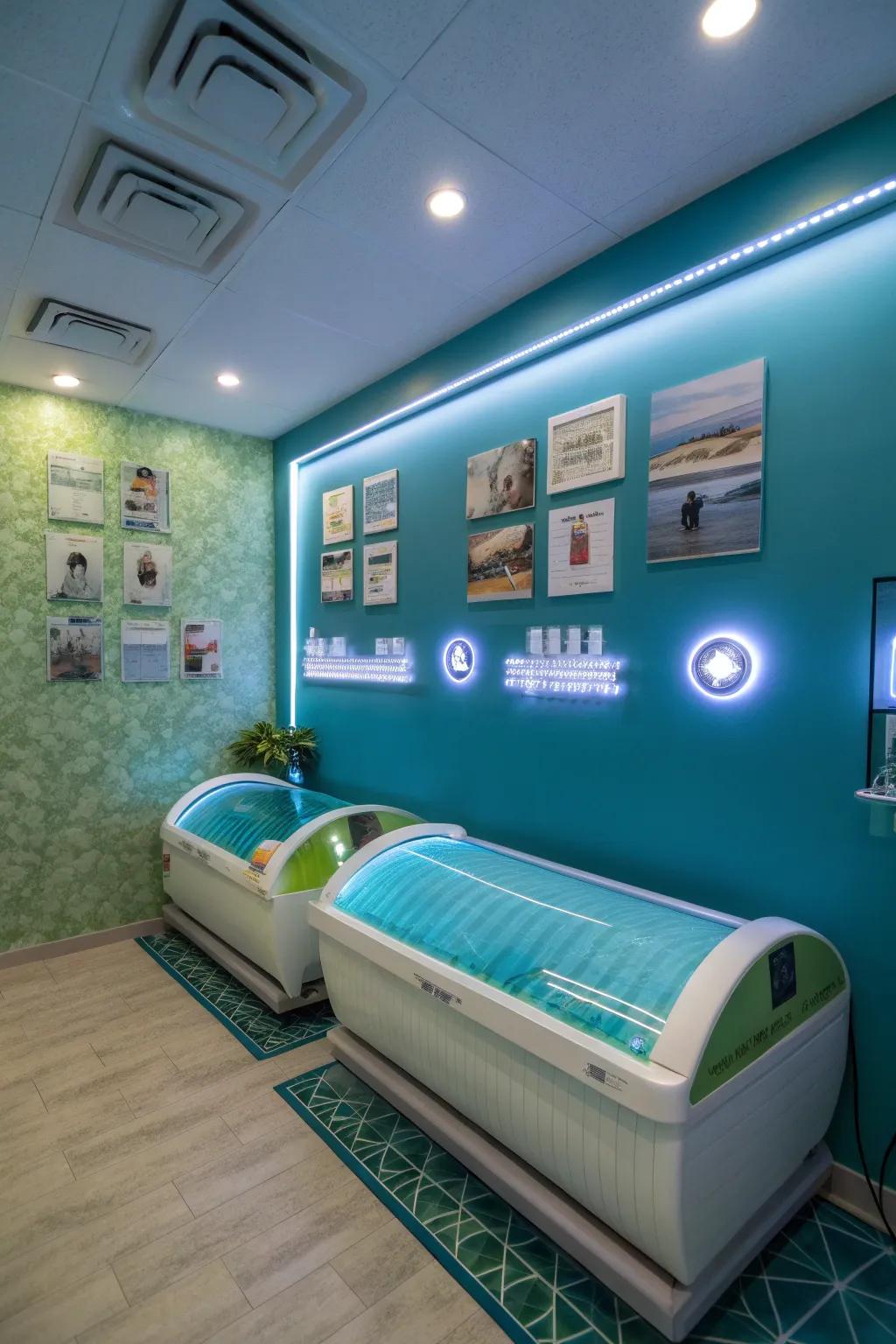 Color psychology enhances the room's mood and energy.