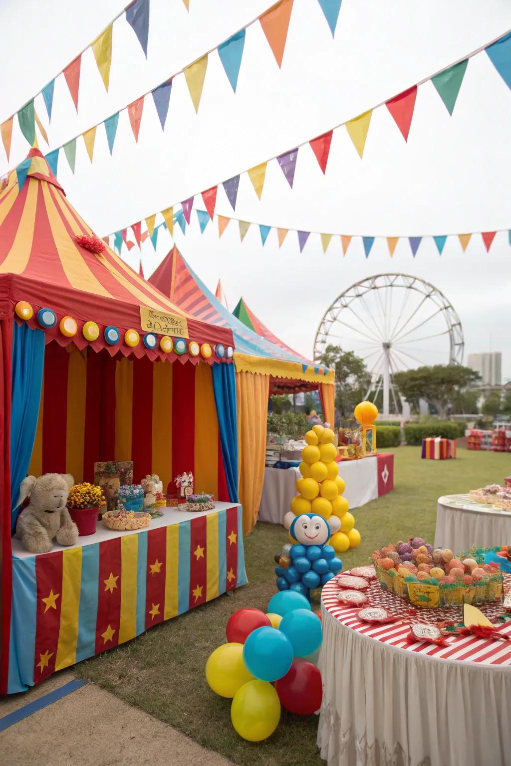 Circus-themed baby shower filled with fun and vibrant elements