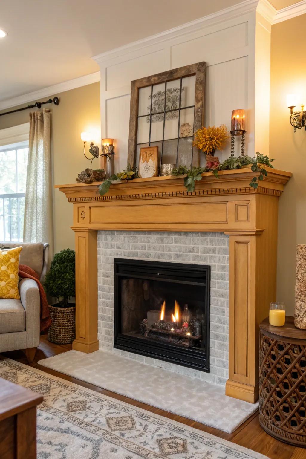 A new coat of stain or paint can rejuvenate your fireplace mantel.