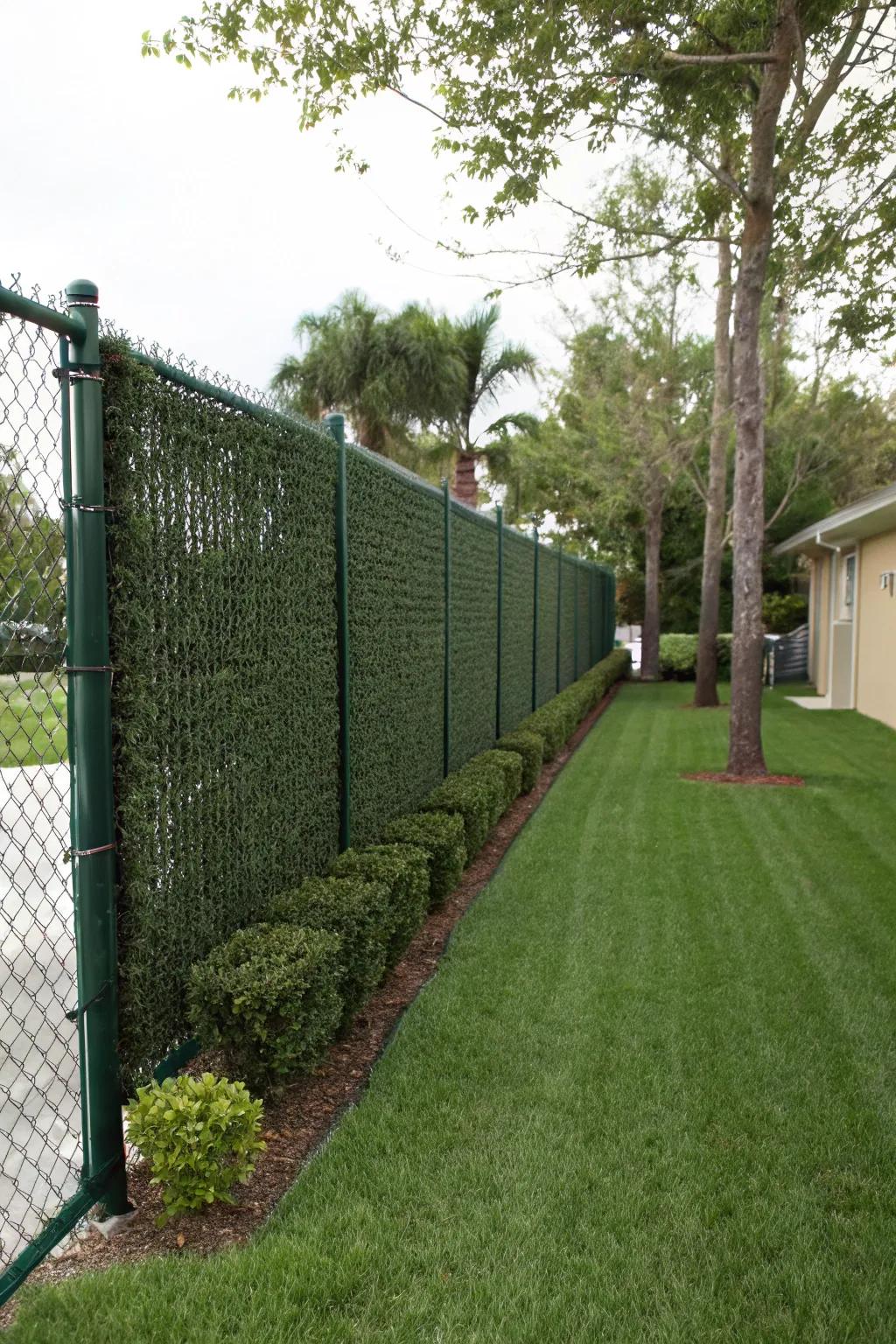 Faux hedge rolls offer instant greenery without the hassle.