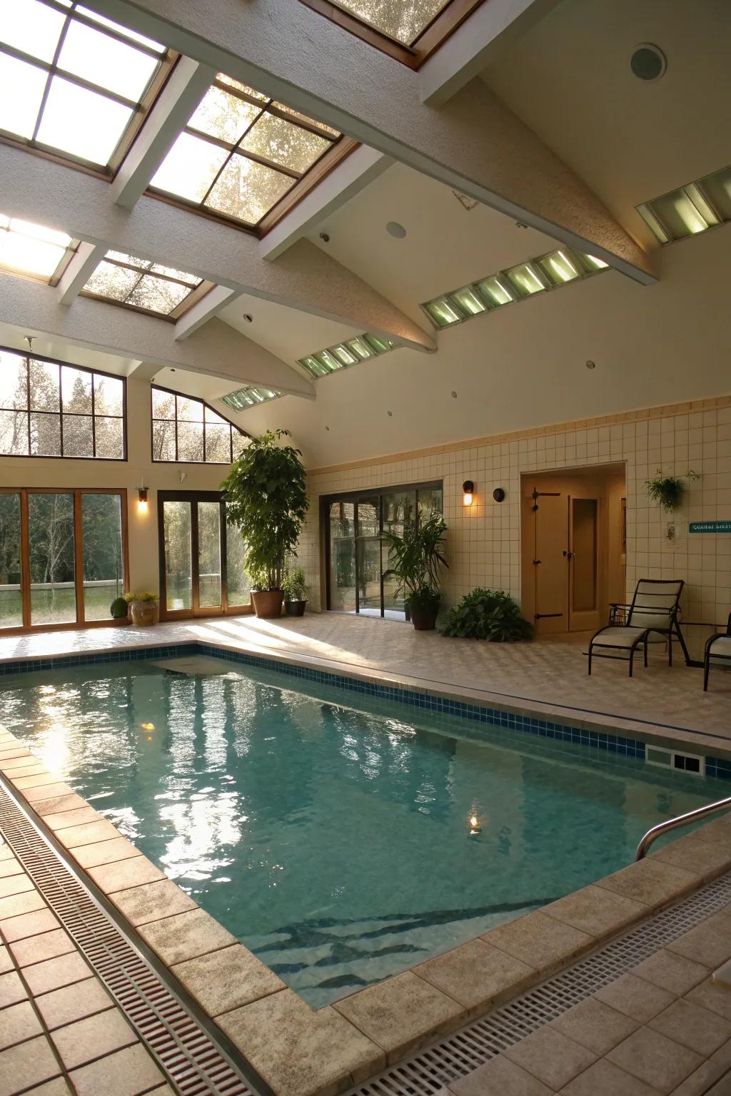 Skylights can transform your pool space with natural light.