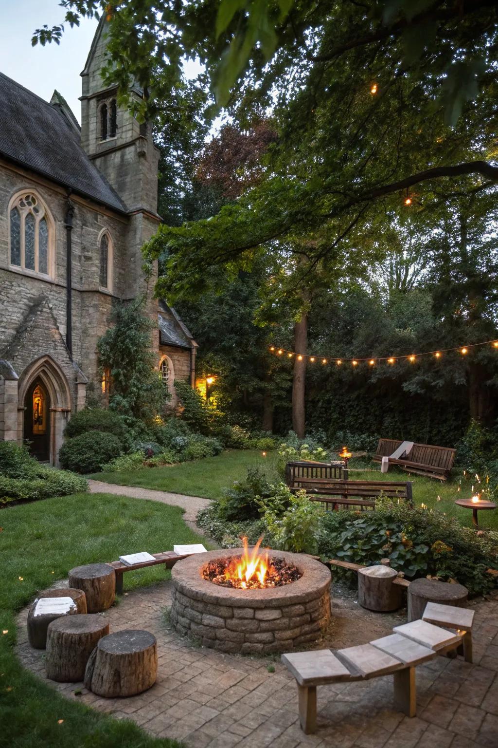 Fire pits create inviting spots for evening gatherings.