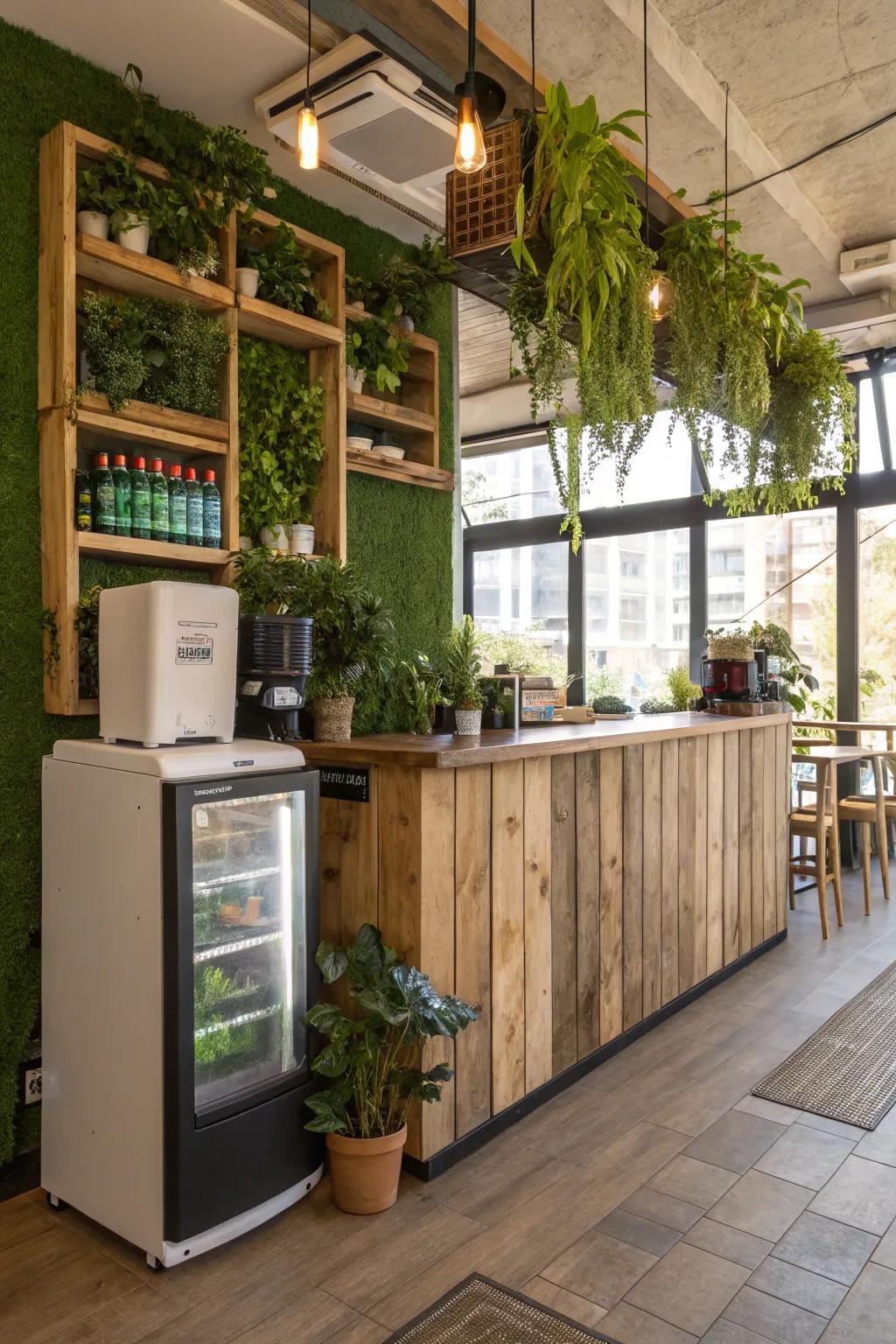 An eco-friendly coffee bar for the conscious homeowner.
