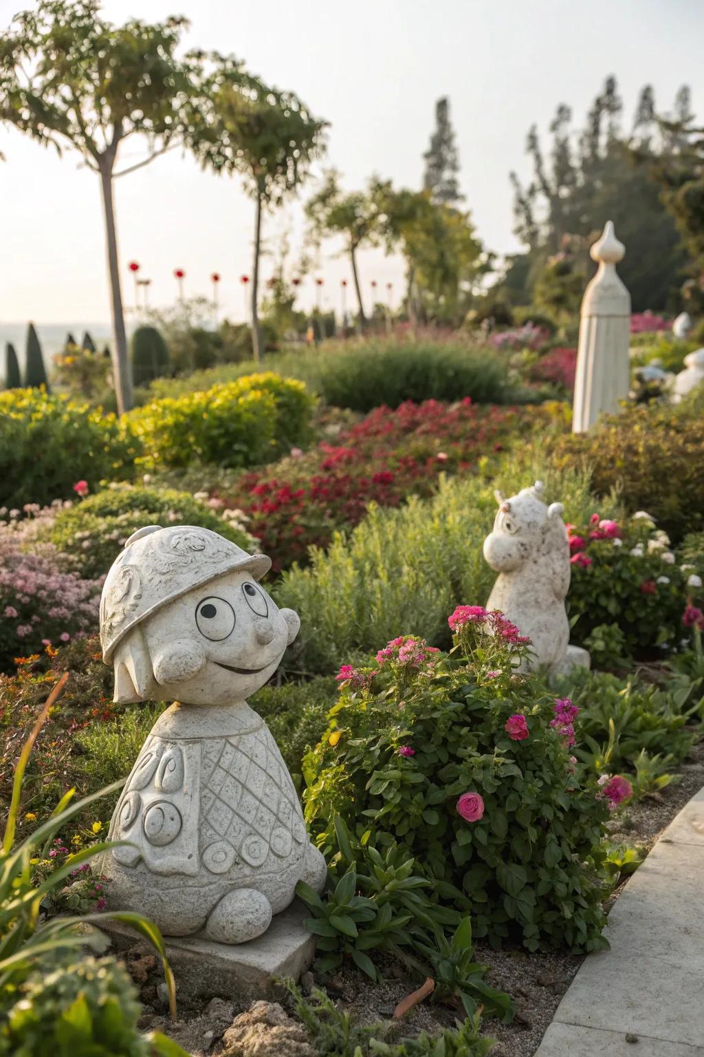 Concrete art adds personality to your garden.