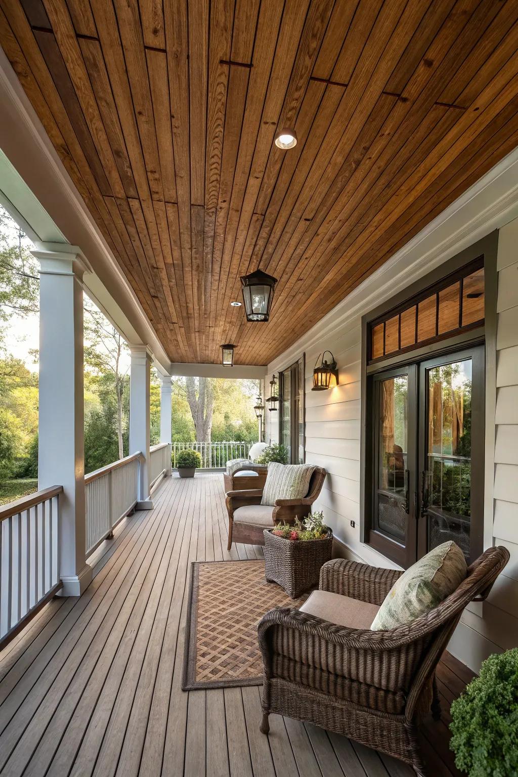 Unique ceilings add character and charm to porches.