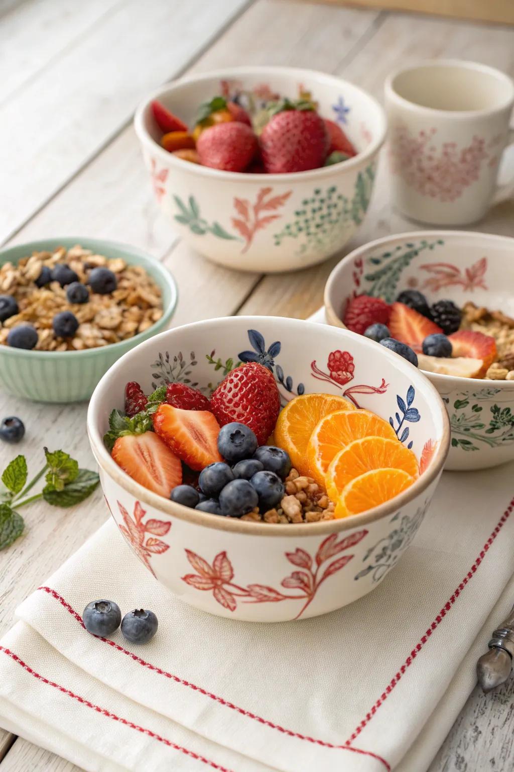 Functional bowls blend practicality with artistry.