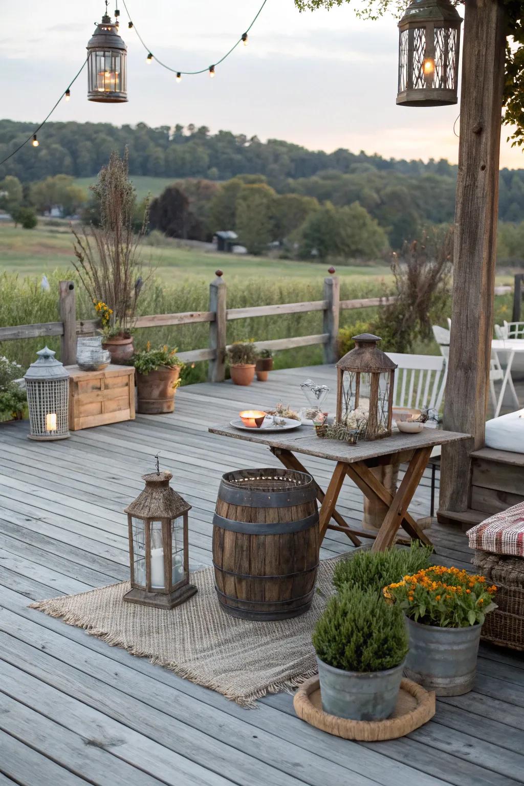 Barnwood gray decks provide rustic charm and character.