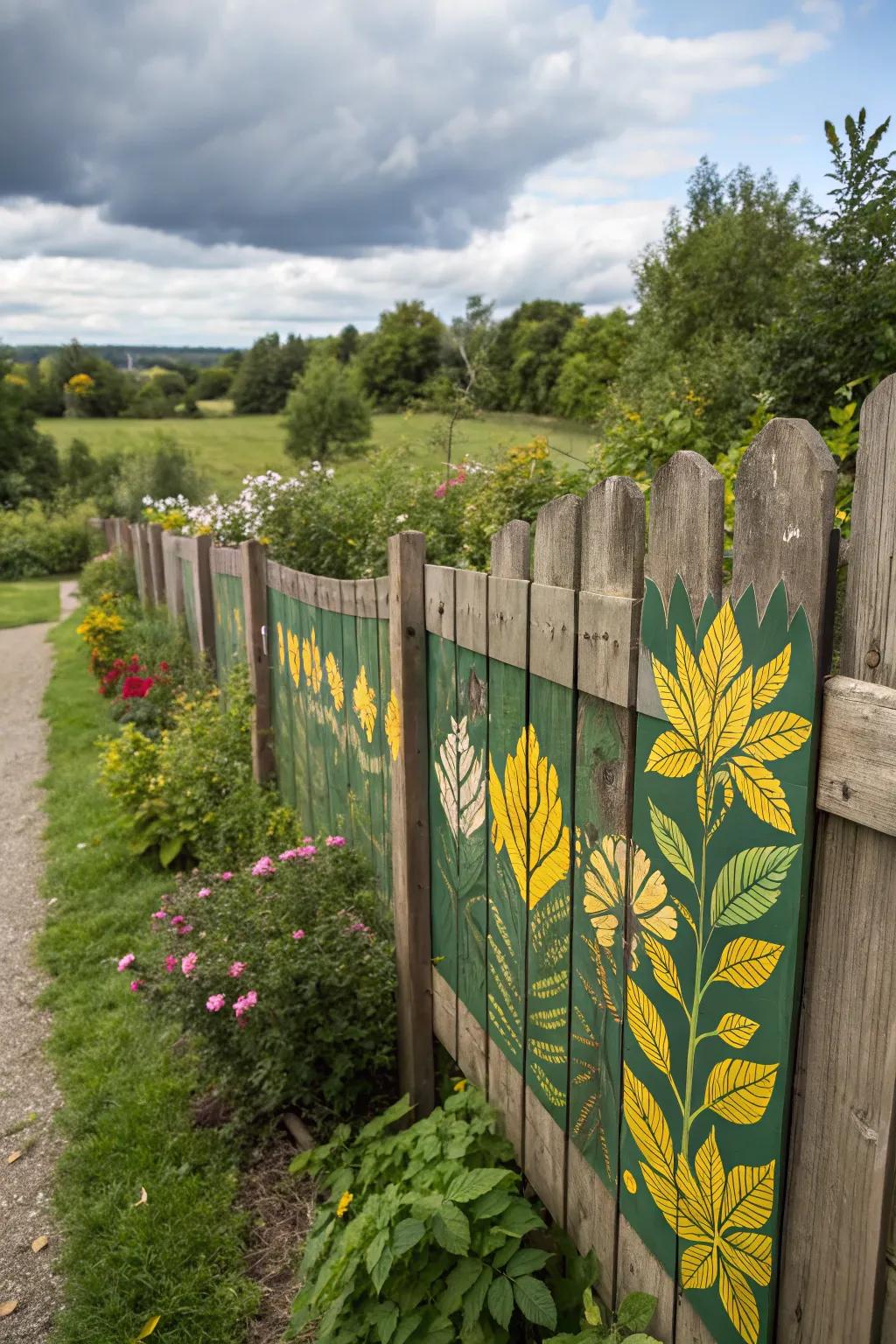 Stencil art offers a quick and effective way to beautify your fence.