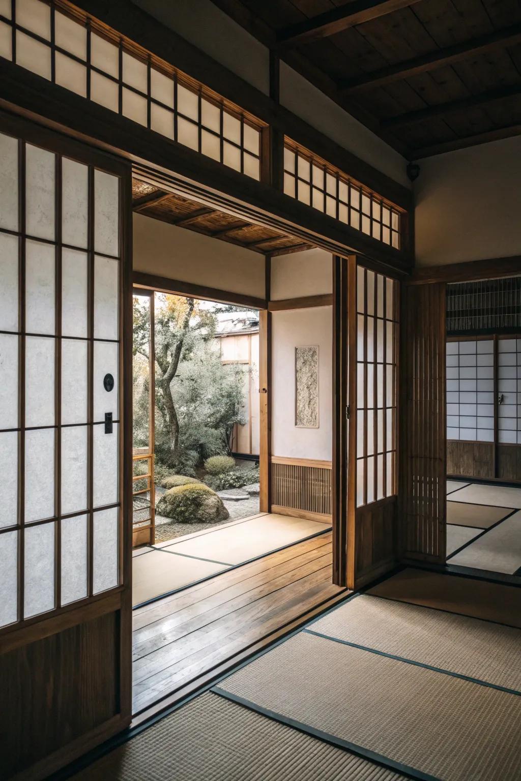 Shoji doors add tranquility and elegance to small spaces.