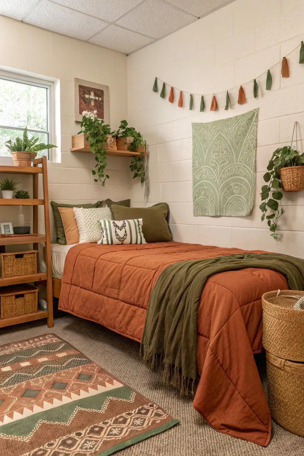 Earthy colors bring a natural and grounded feel.