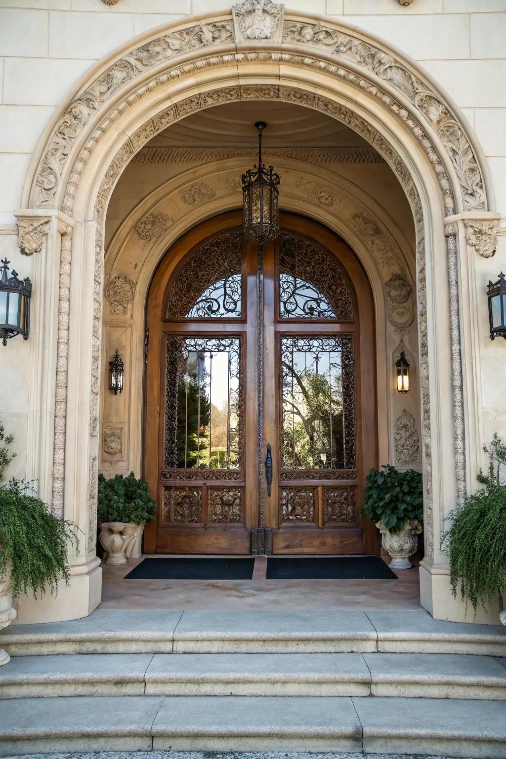 Create a grand entry with archway accents that elevate your doors.