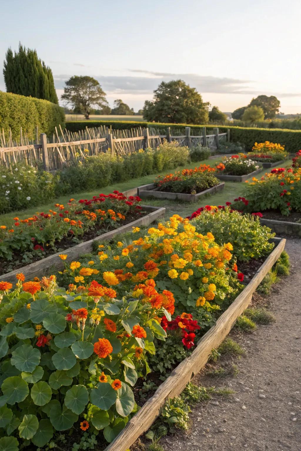 Edible flower beds add both color and culinary potential.