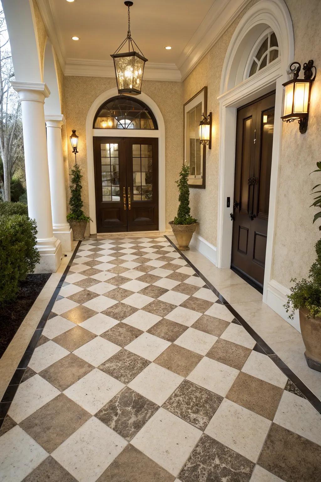 Checkerboard patterns add classic elegance.