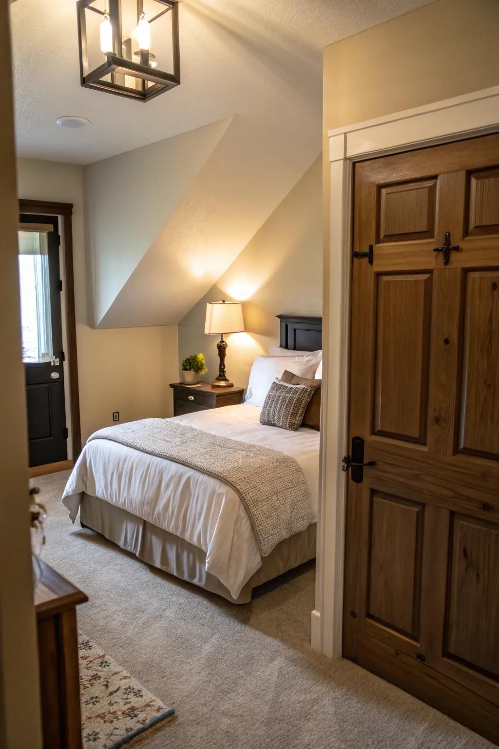 Strategic bed placement promotes restful sleep.