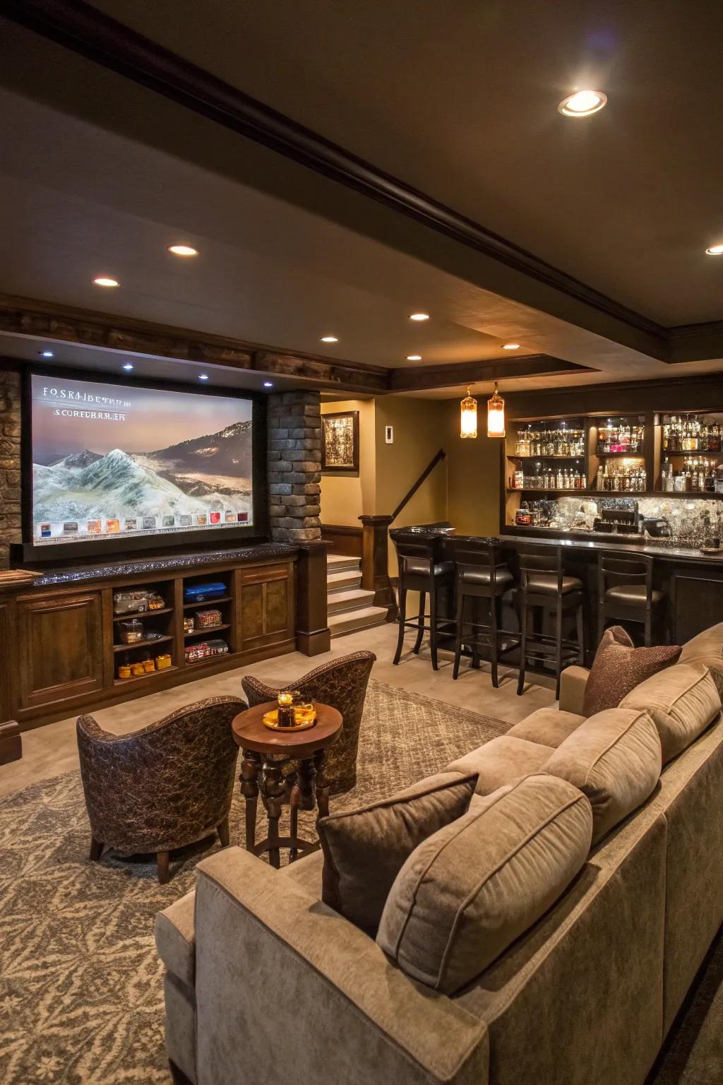 Experience the ultimate movie night with a home theater bar.