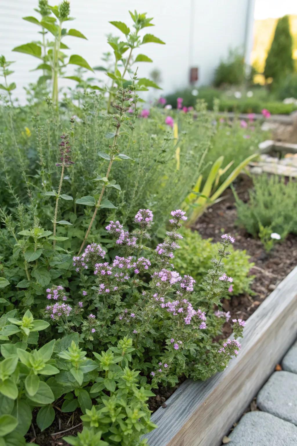 Fragrant herbs adding aroma and flavor to the garden.