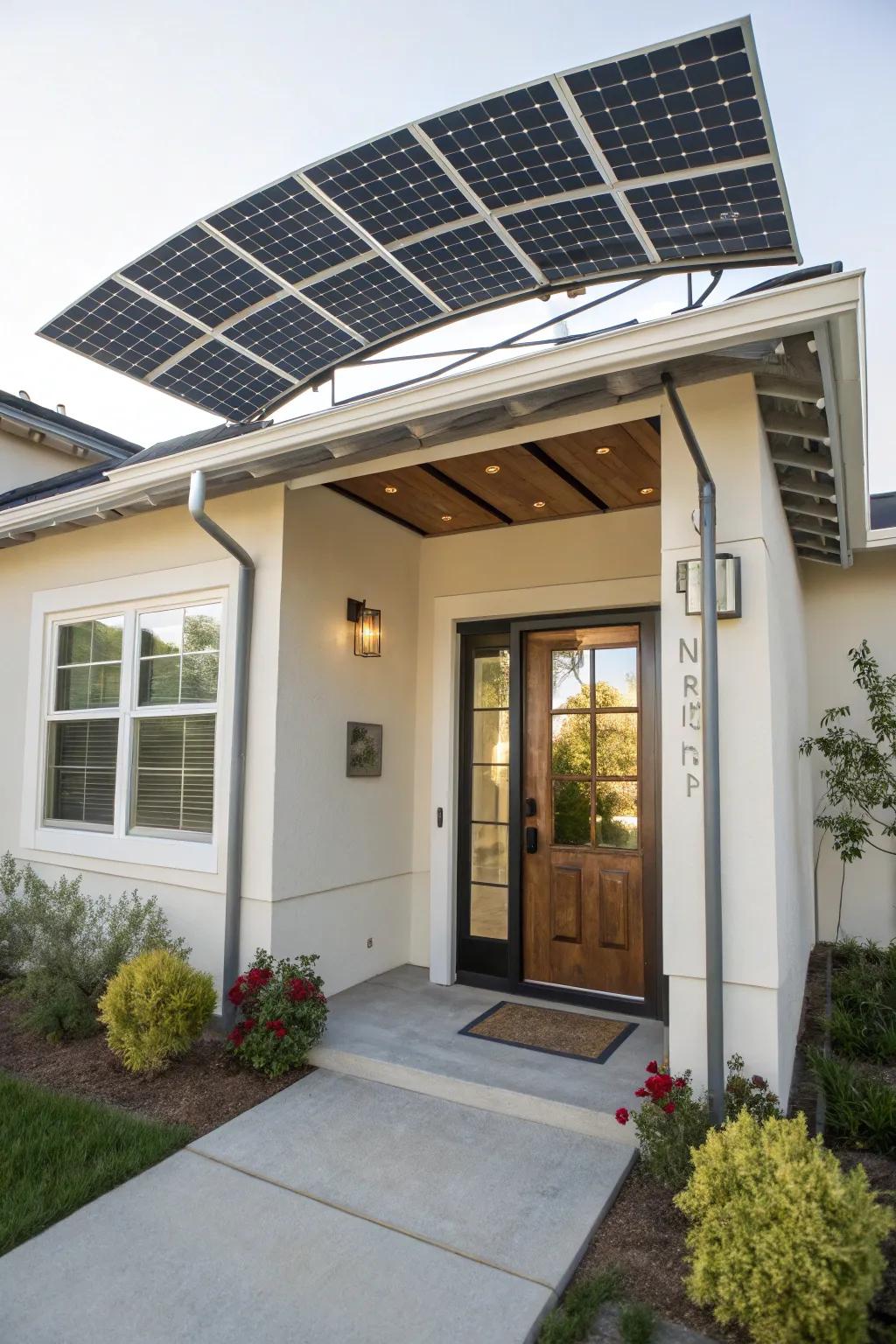 Solar panel awnings are energy-efficient.