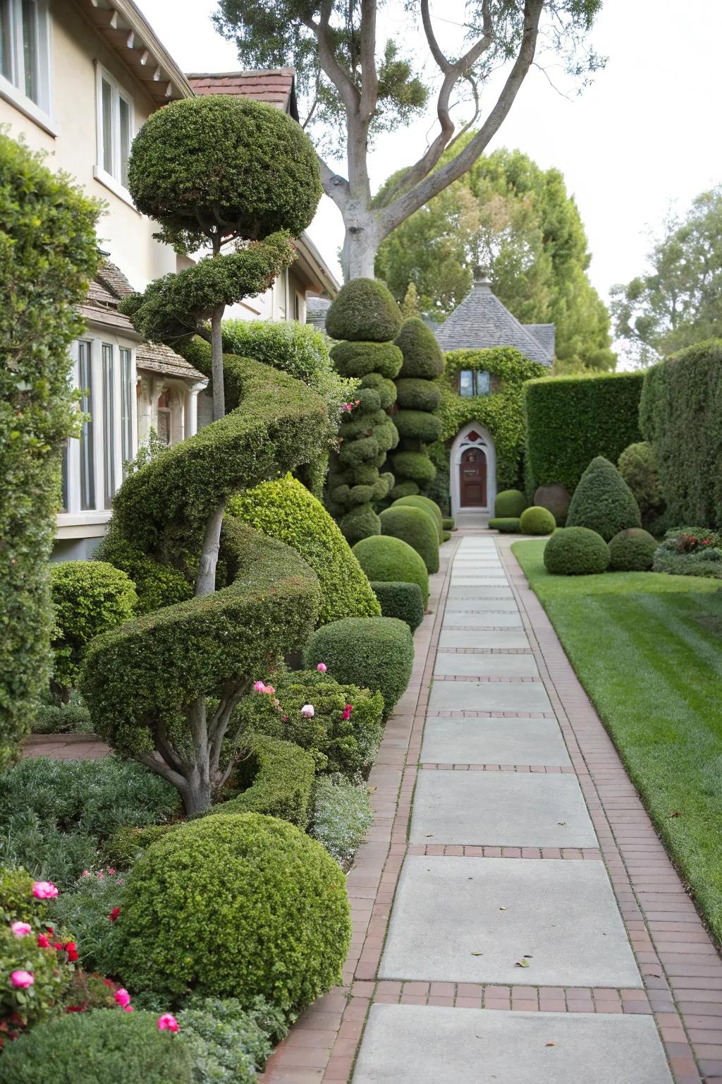 Topiary adds an element of artistry and formality to your garden layout.