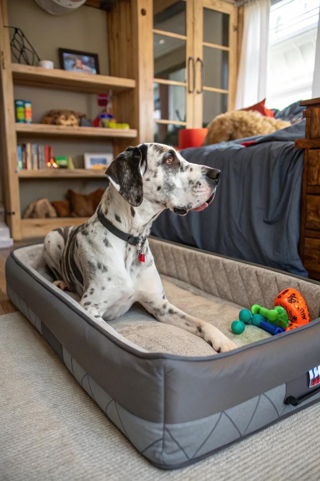 Chew-proof beds are ideal for Great Danes with a penchant for play.