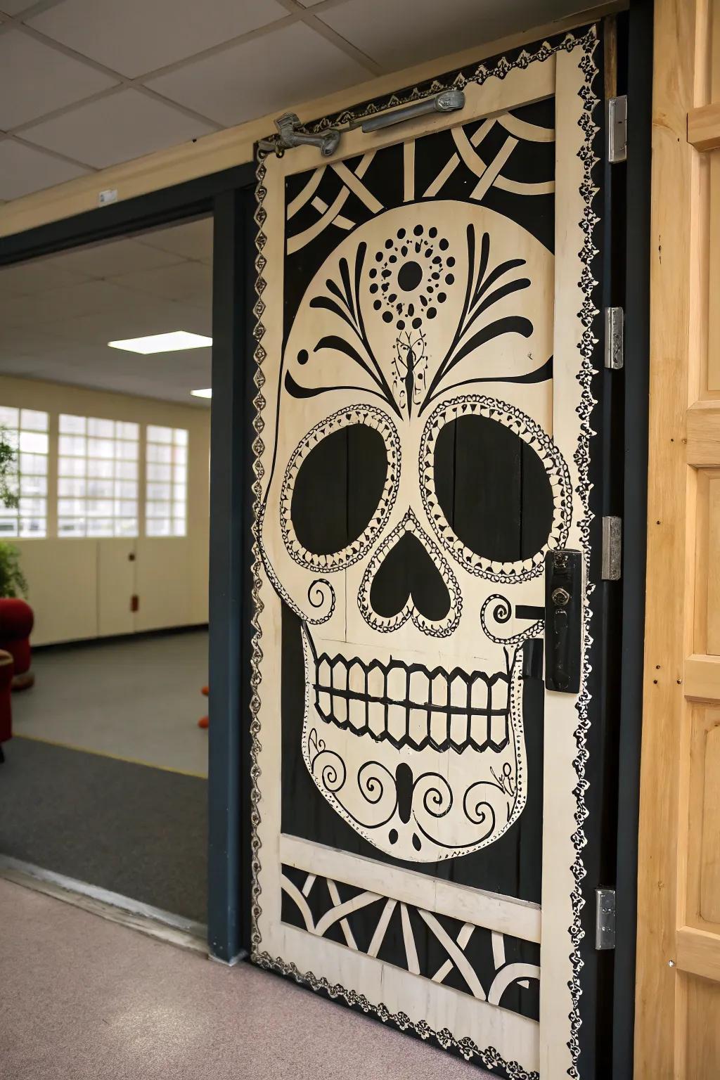 Bring a beloved character to life with a skeleton face door.