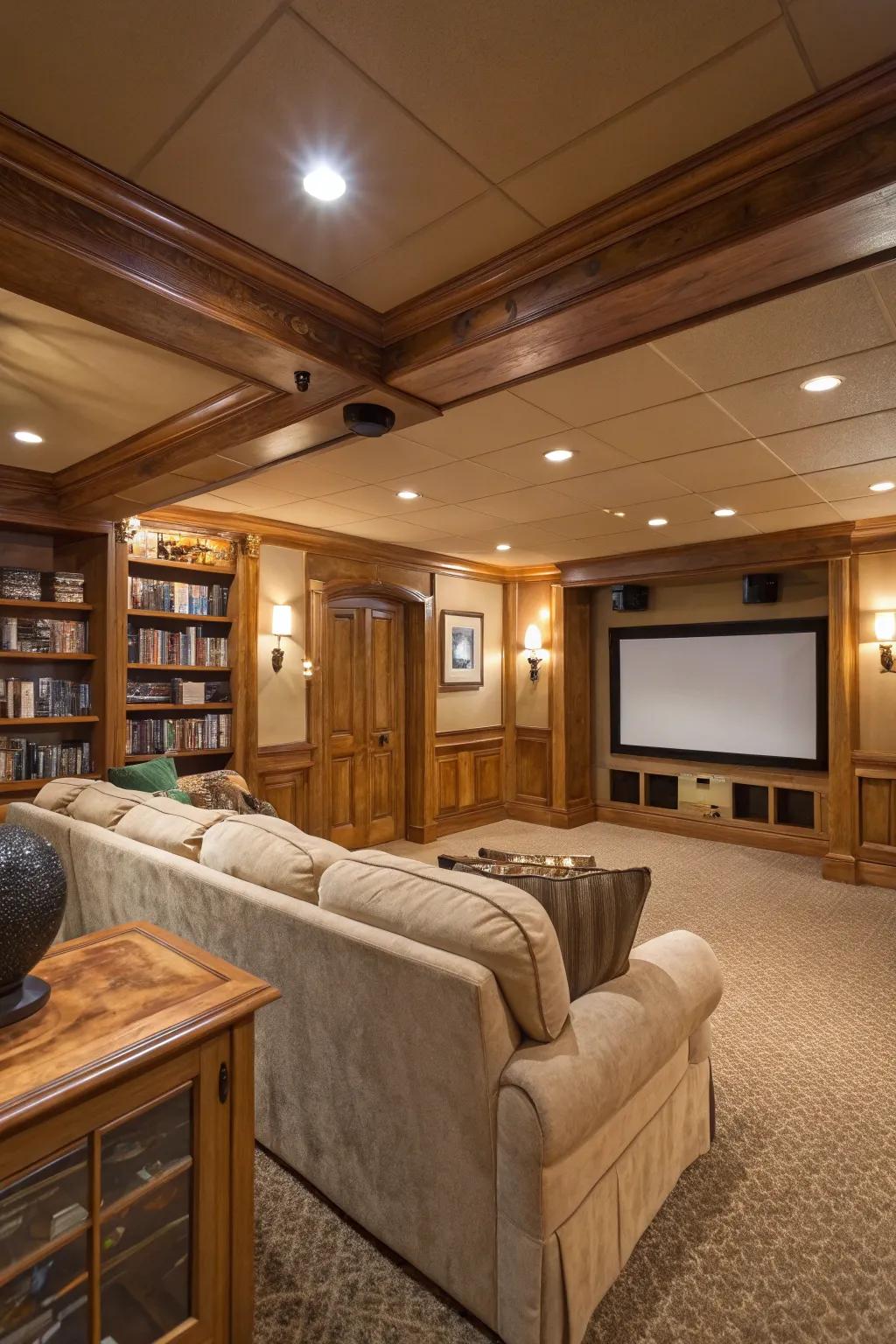 A private home theater hidden away for ultimate entertainment.