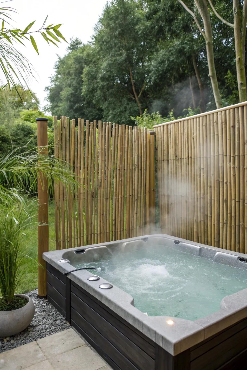 Bamboo fencing provides a natural and eco-friendly privacy solution.