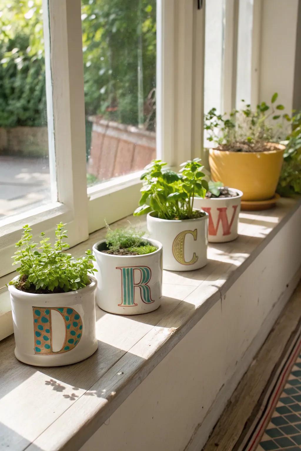 Brighten your space with ceramic initials planters.