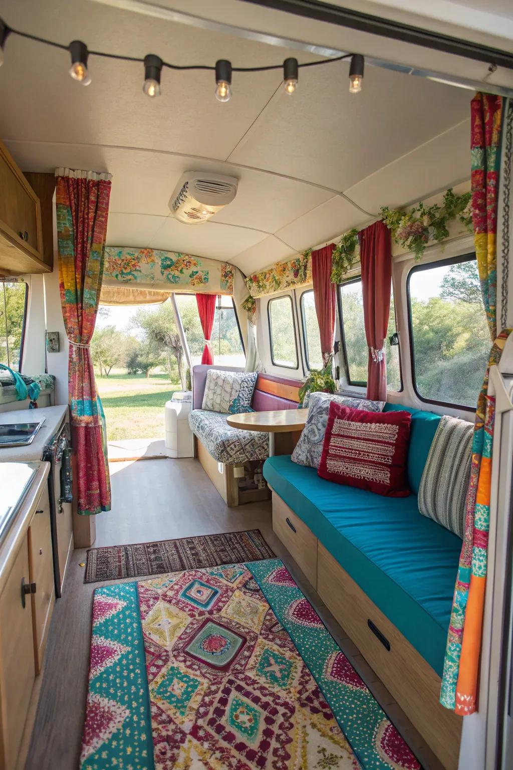 Themed decor bringing a cohesive and fun vibe to the camper.