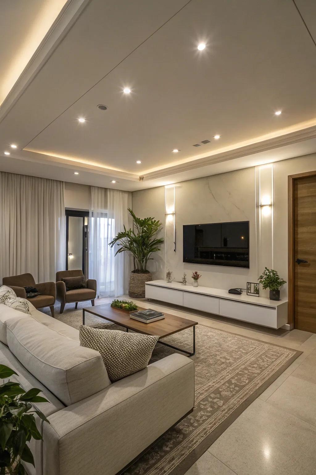 Recessed lighting offers a sleek and unobtrusive solution.