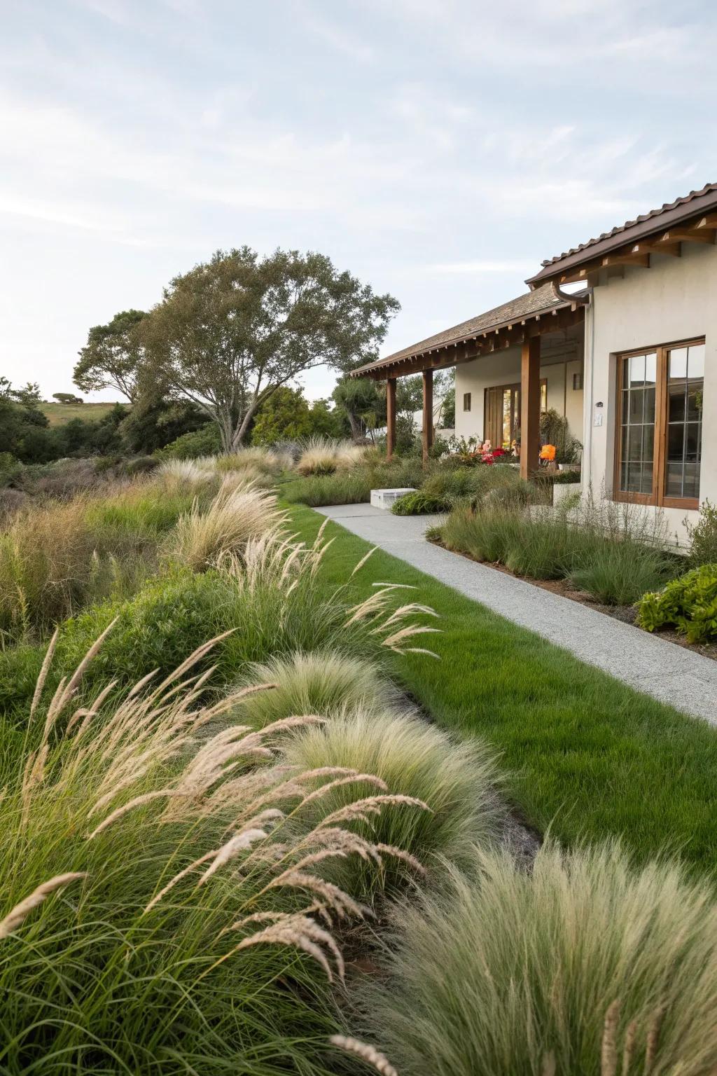 Native grasses adding a natural touch to a Florida yard.