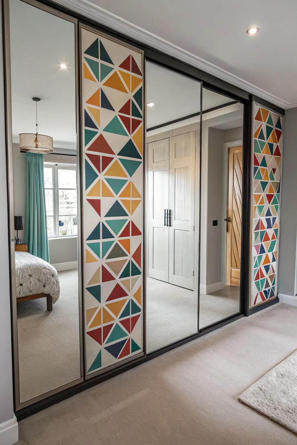 Add a modern touch with geometric mirrored designs.