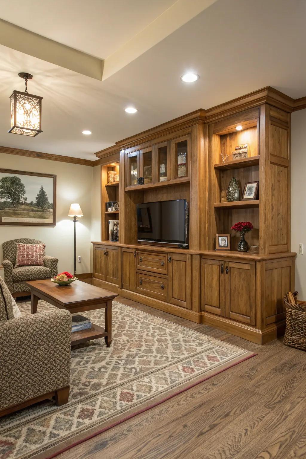 Natural wood-toned baseboards for warmth.