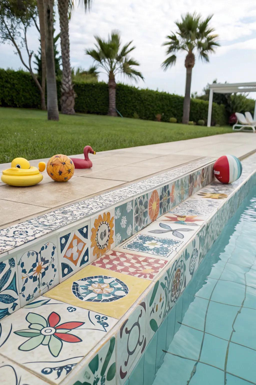 Playful patterns bring fun and whimsy to your pool.