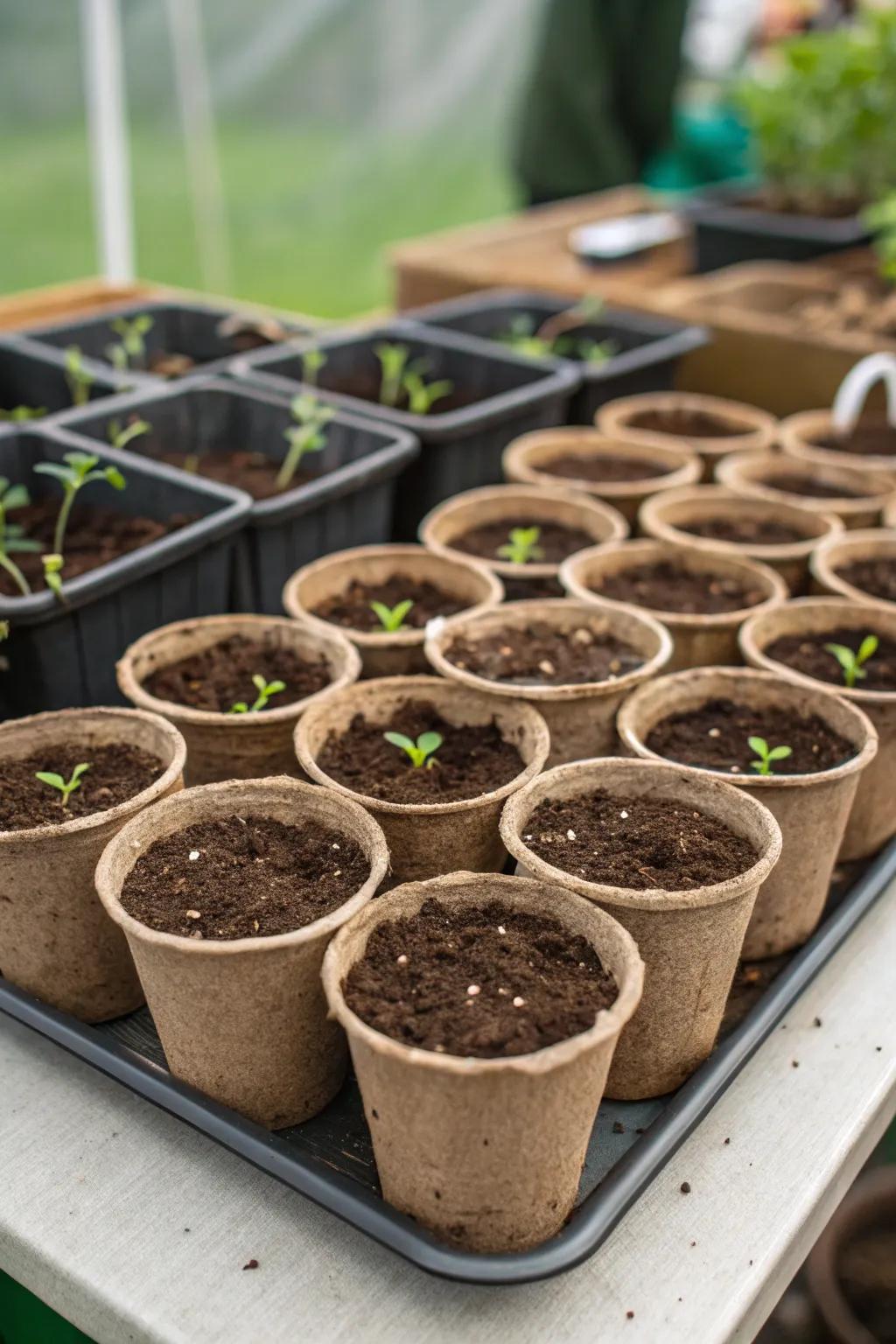 Eco-friendly party favors with seed starters.