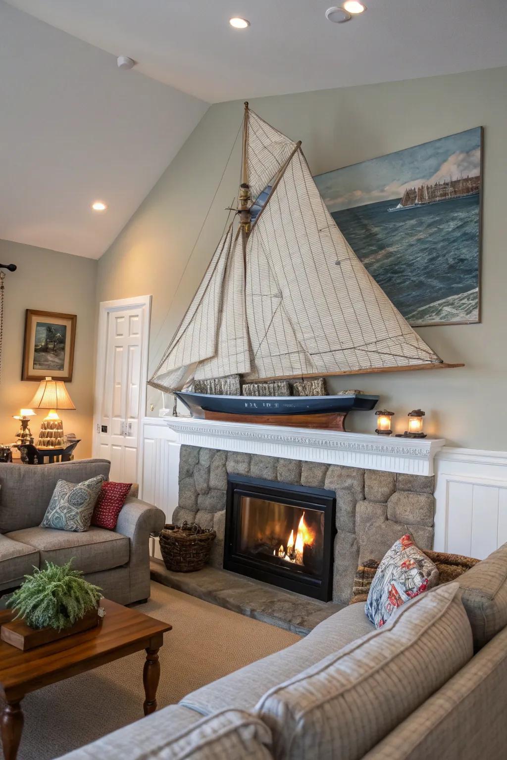 Nautical wall art transforms your space into a maritime retreat.