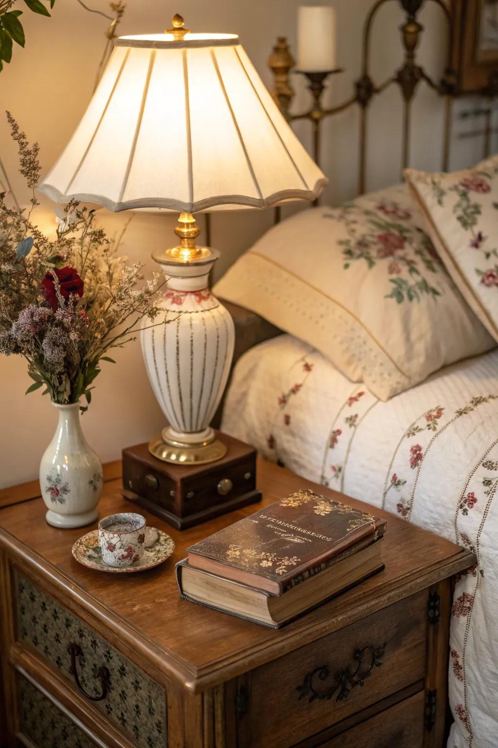 Add charm and character to your bedroom with a vintage nightstand.