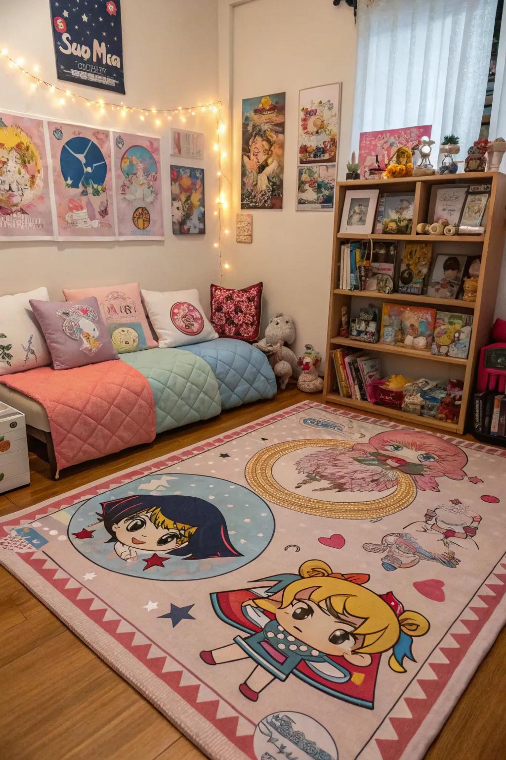 Rugs can be the perfect finishing touch to your anime room.