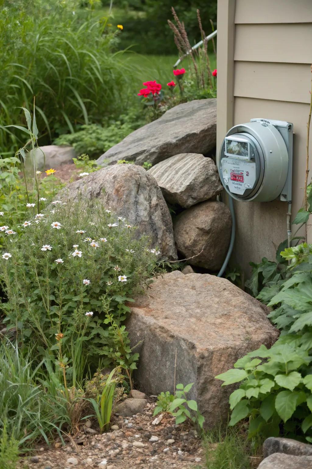 Decorative rocks create a natural and elegant hideaway.