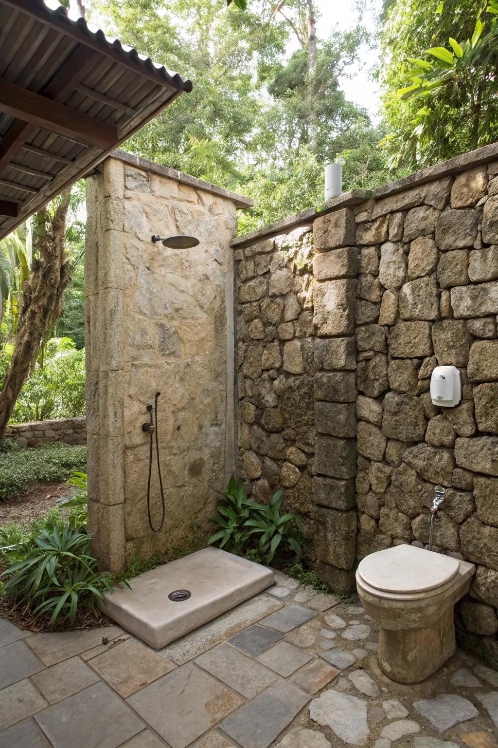 Make a statement with a stunning stone wall enclosure.