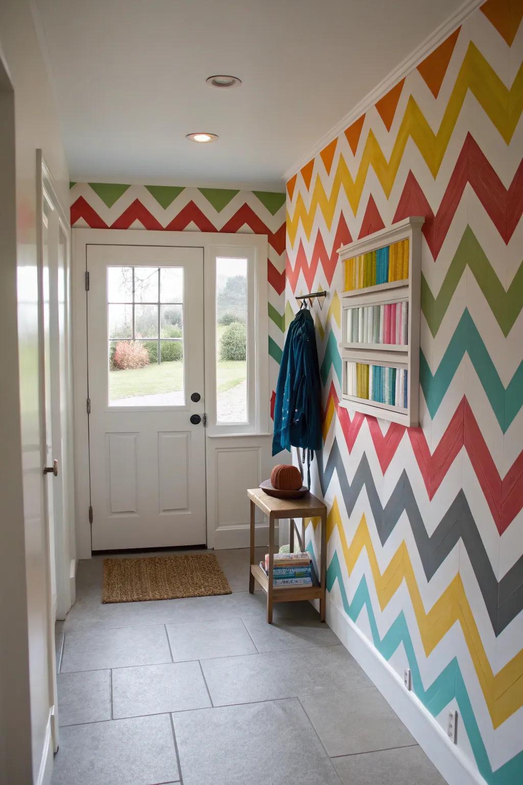 Chevron patterns infuse energy and movement into decor.