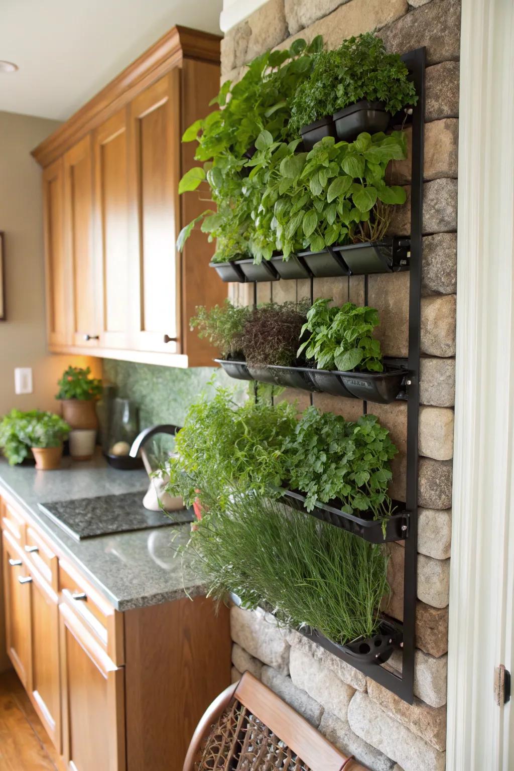 Freshen up your kitchen with a vertical herb garden.